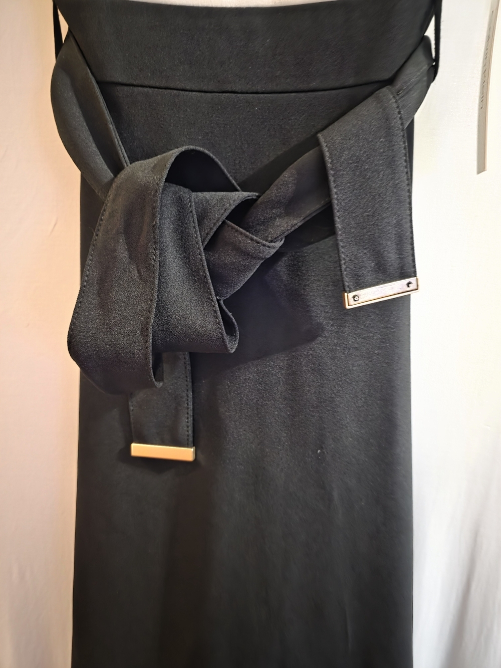NWT Calvin Klein Black White Colorblock Midi Dress Belted Size 10 - Picture 9 of 11